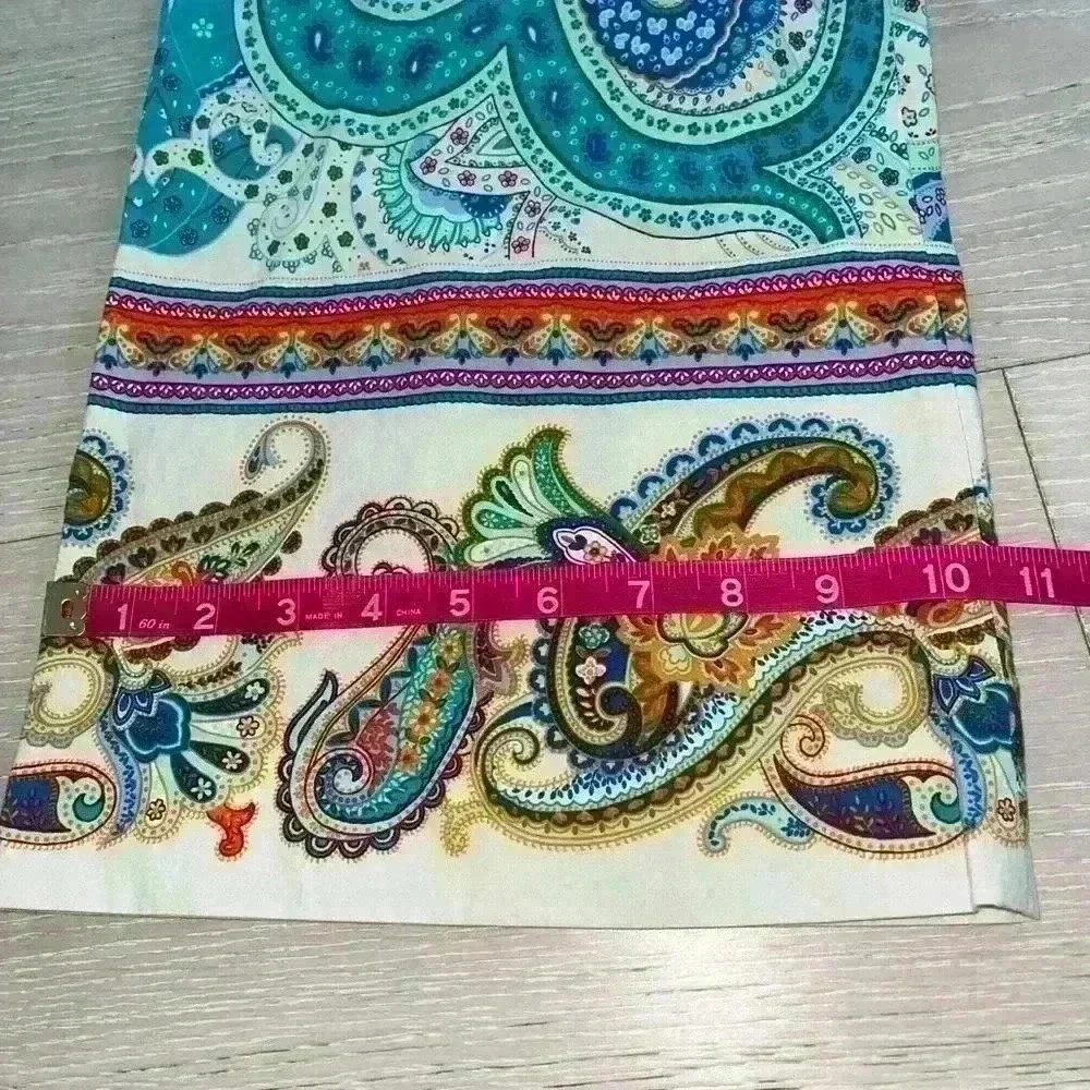 Zara printed pants mid rise wide leg paisley size XS extra small - Picture 7 of 8